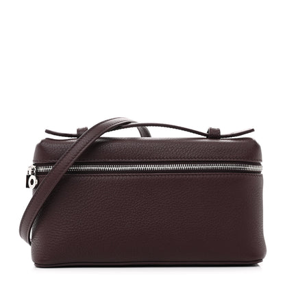 Loro Piana Grained Calfskin L19 Extra Pocket Pouch Azuki Beans 1 of 9