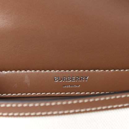 Burberry Smooth Calfskin Canvas Horseferry Print Mini Title Bag with Pocket Natural Malt Brown 8 of 10