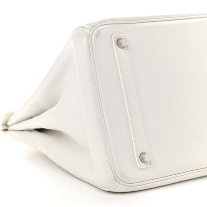Hermes Taurillon Clemence Birkin 35 White 8 of 11