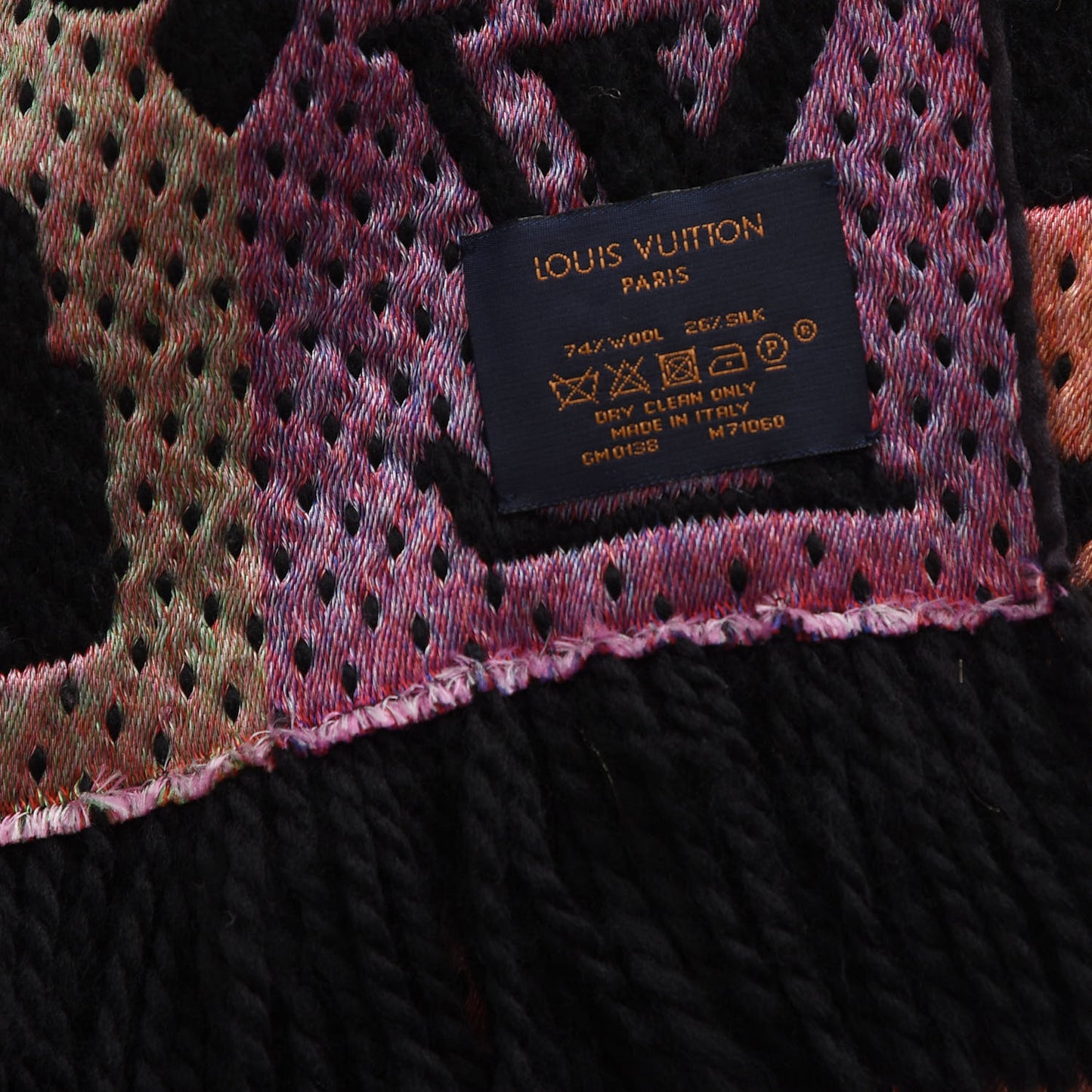 Wool Silk Stories Logomania Scarf Black