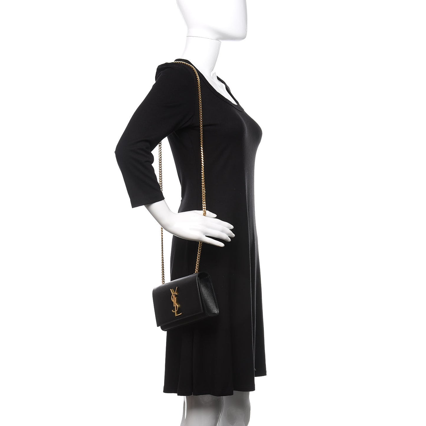 Grain De Poudre Small Monogram Kate Satchel Black