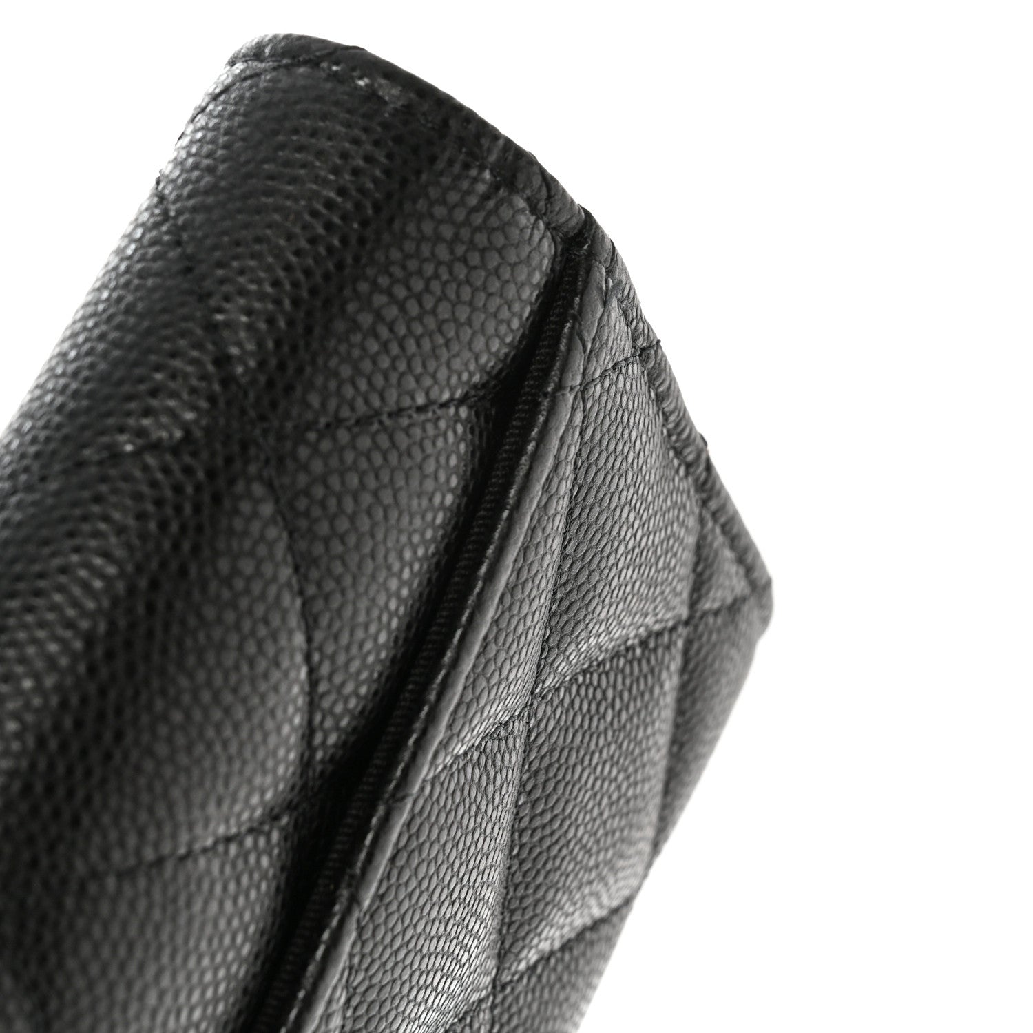 Chanel Caviar Quilted Medium Gusset Flap Wallet Black 9 of 11