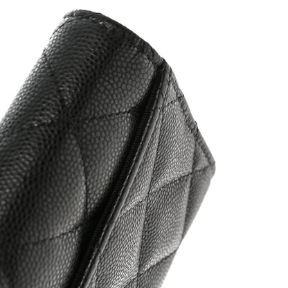 Chanel Caviar Quilted Medium Gusset Flap Wallet Black 9 of 11