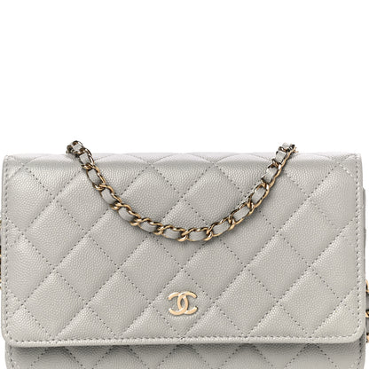 Chanel Caviar Quilted Wallet On Chain WOC Grey 9 of 12