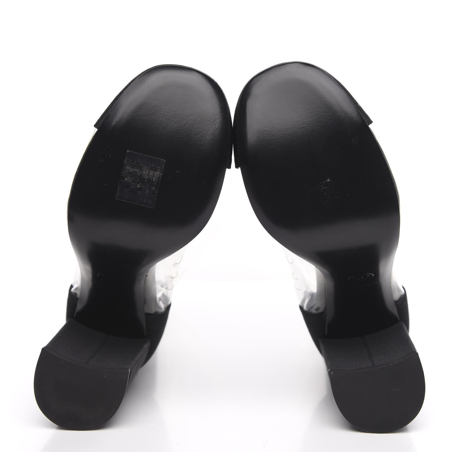 Chanel PVC Grosgrain High Boots 36 Transparent Black 5 of 9