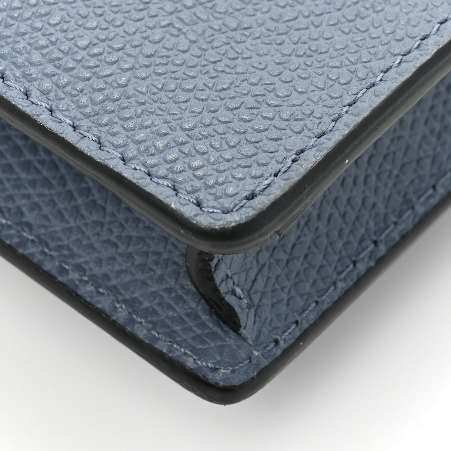 Grained Calfskin Saddle Belt Bag Denim Blue