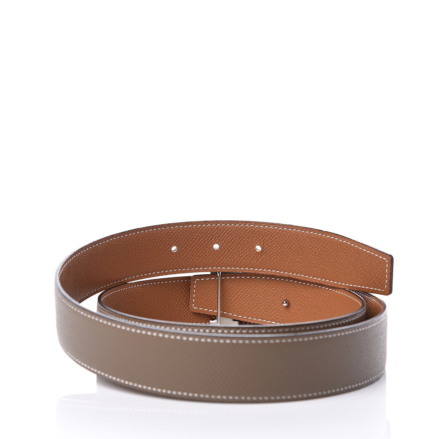 Hermes Epsom 24mm Mini H Belt 95 Gold Etoupe 4 of 6