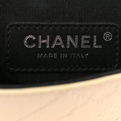 Chanel Aged Calfskin Grosgrain Quilted Chain CC Flap Ivory Black 6 of 13