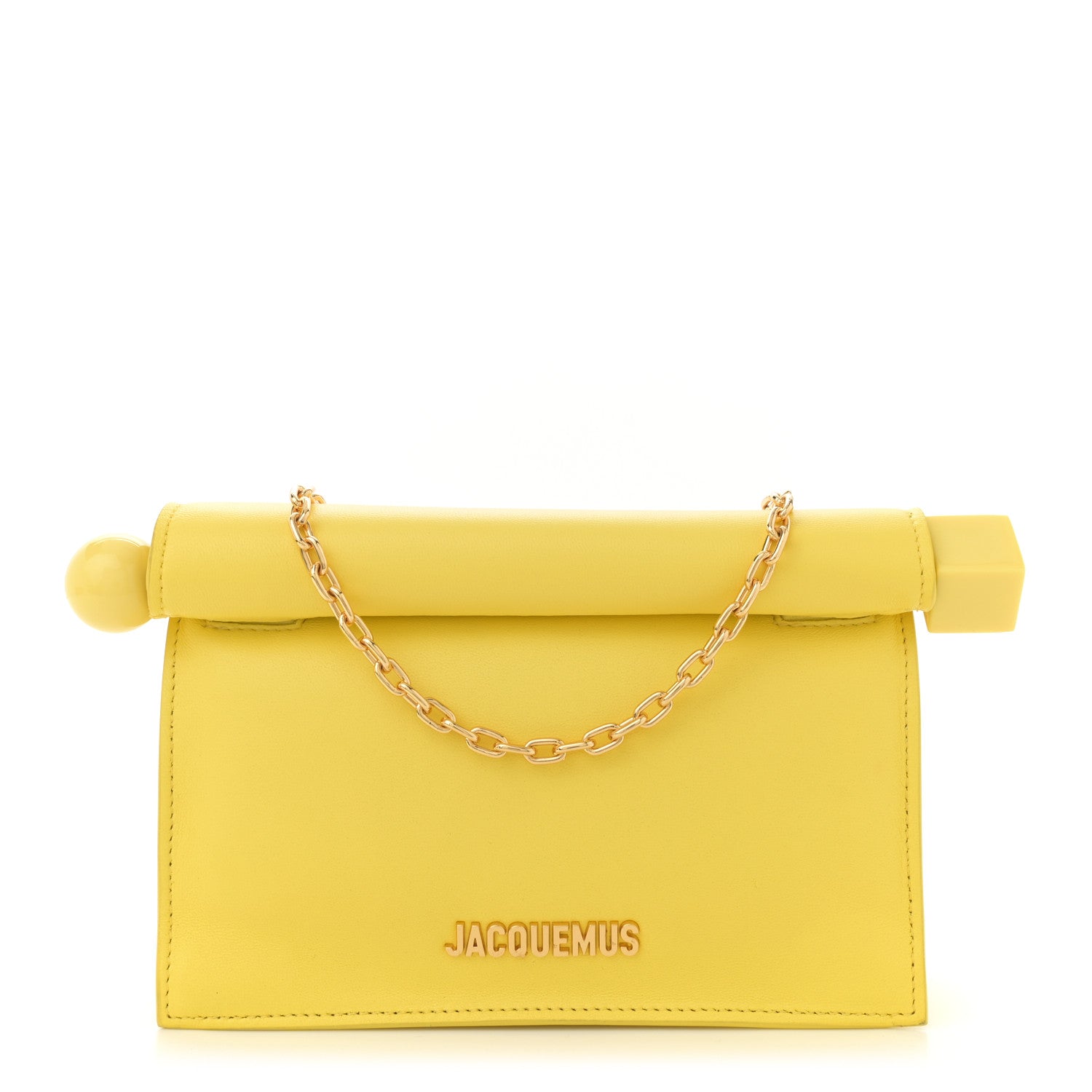Jacquemus Smooth Calfskin La Petite Pochette Rond Carre Yellow 1 of 13