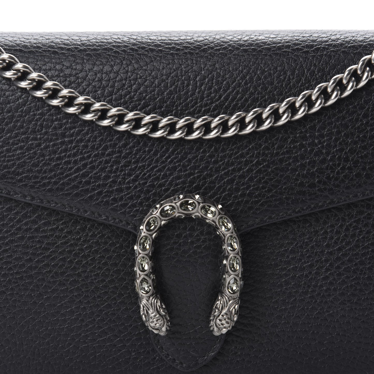Calfskin Mini Dionysus Chain Wallet Black