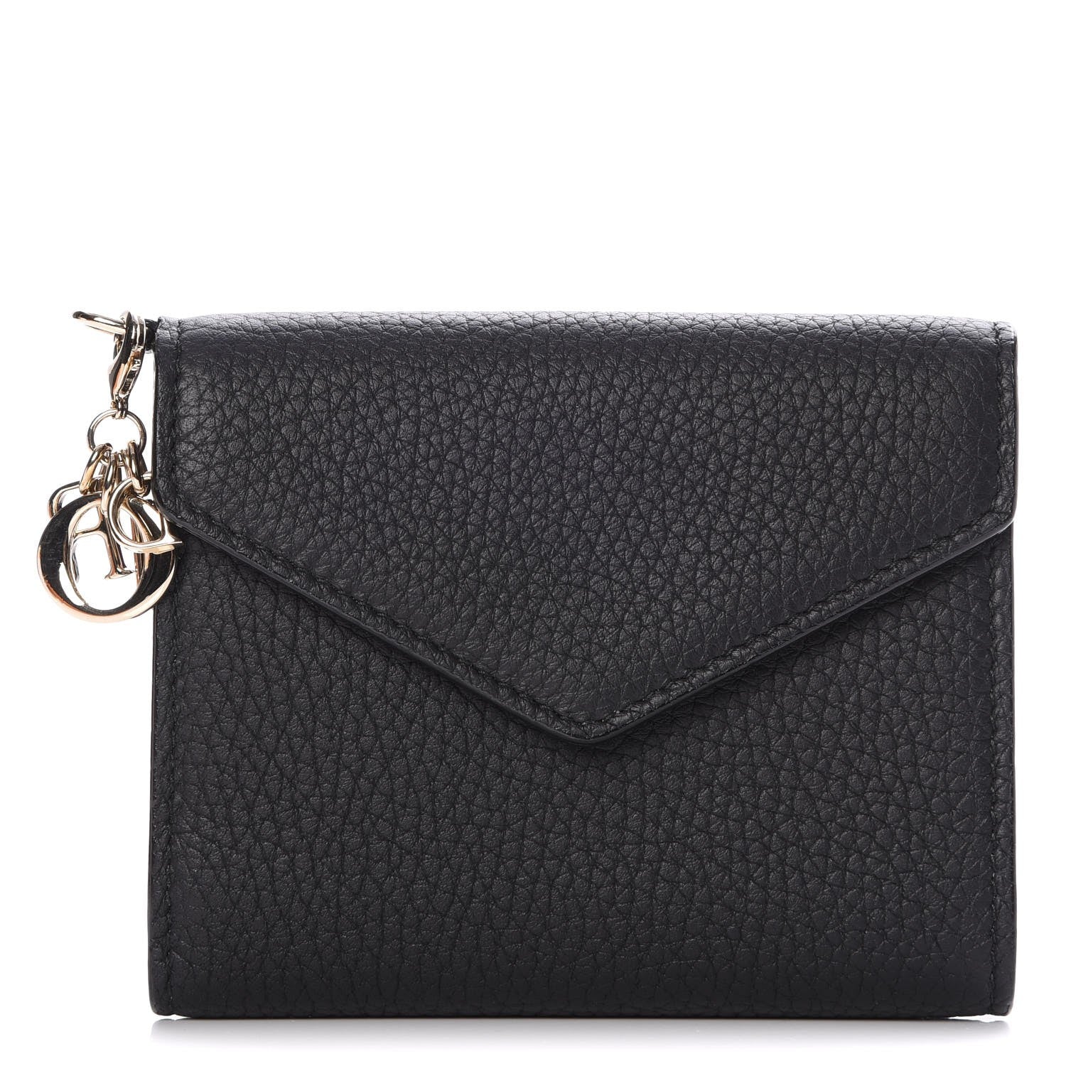 Christian Dior Bullcalf Diorissimo Medium Envelope Wallet Black 1 of 8