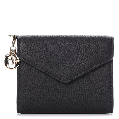 Christian Dior Bullcalf Diorissimo Medium Envelope Wallet Black 1 of 8