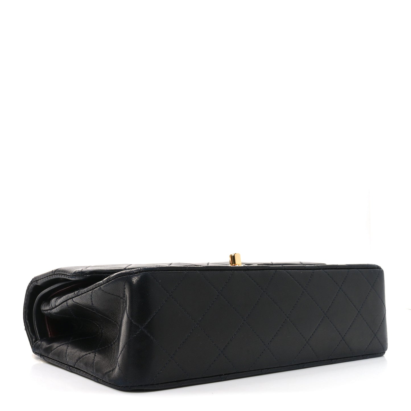 Lambskin Quilted Small Double Flap Black