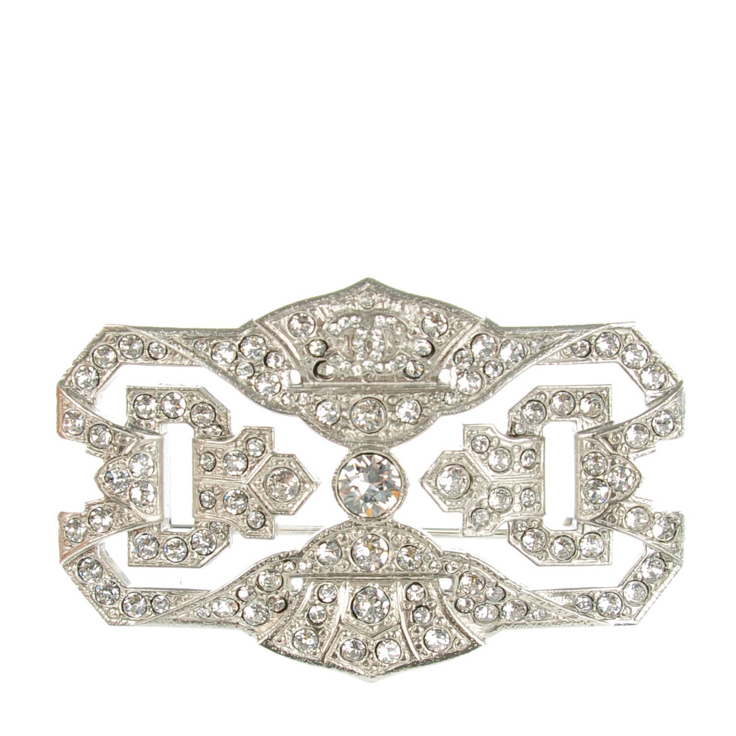 Chanel Crystal Brooch Silver 1 of 6