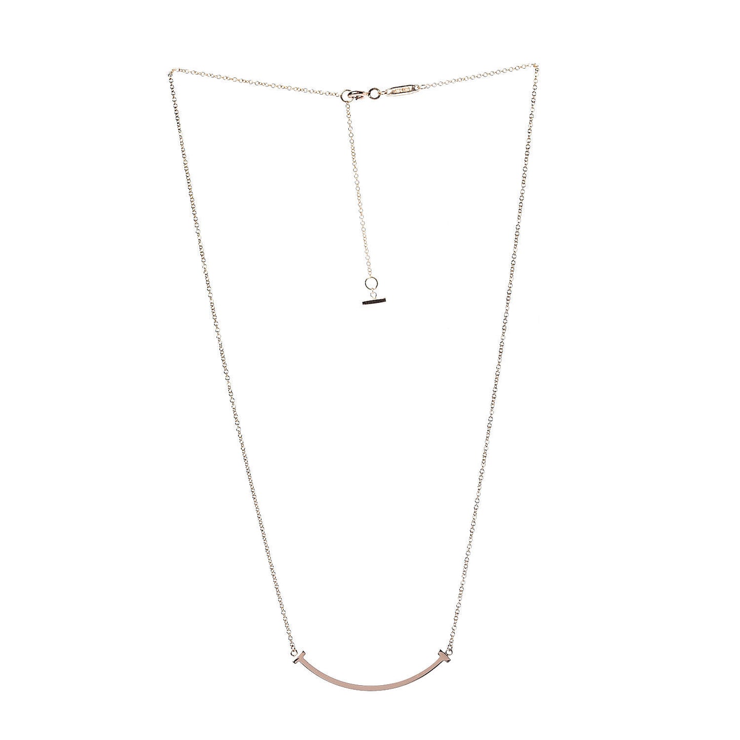18K Rose Gold Small T Smile Pendant Necklace