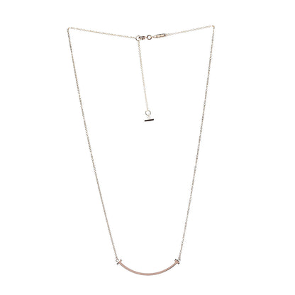 Tiffany 18K Rose Gold Small T Smile Pendant Necklace 3 of 6