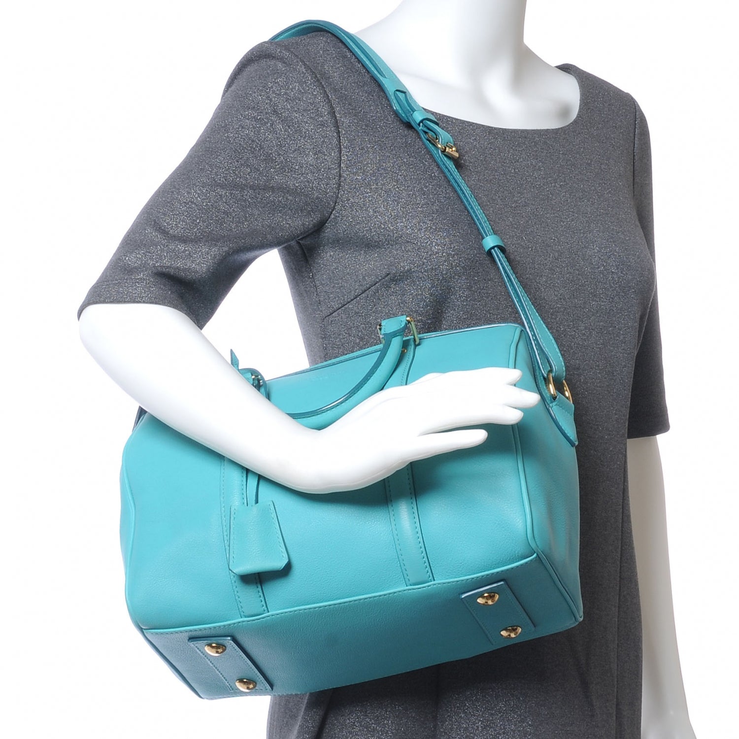 Louis Vuitton Calfskin SC Bag PM Turquoise 2 of 7