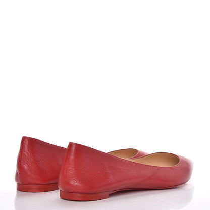 Christian Louboutin Shiny Nappa Ballalla Flats 37.5 Red 4 of 10