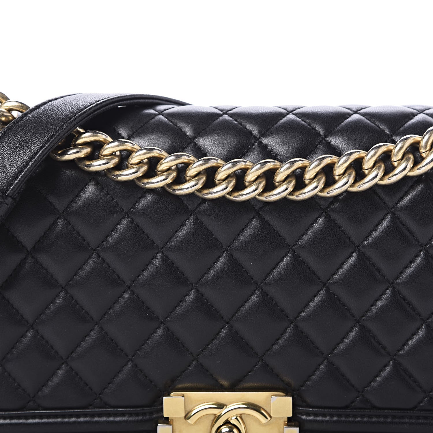 Chanel Lambskin Quilted Medium Boy Flap Black 13 of 13