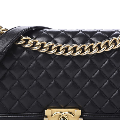 Chanel Lambskin Quilted Medium Boy Flap Black 13 of 13