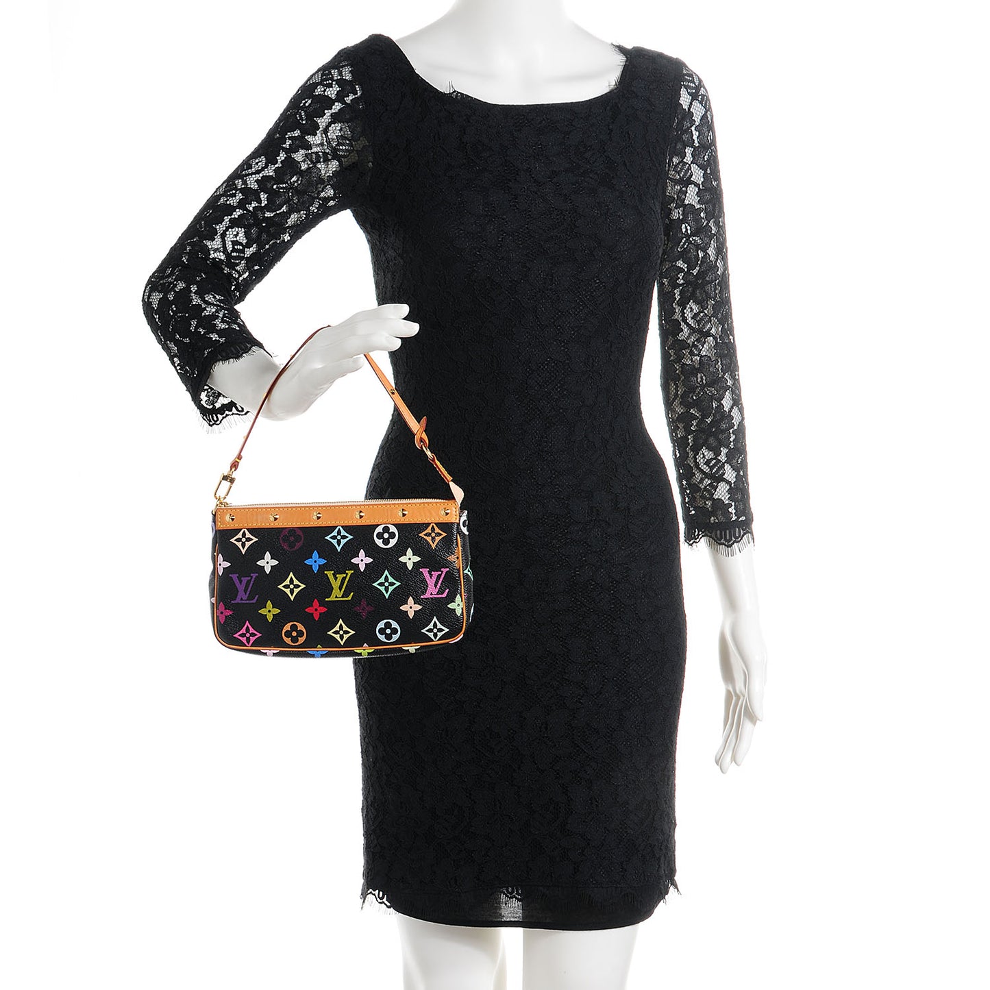 Monogram Multicolor Pochette Accessories Black