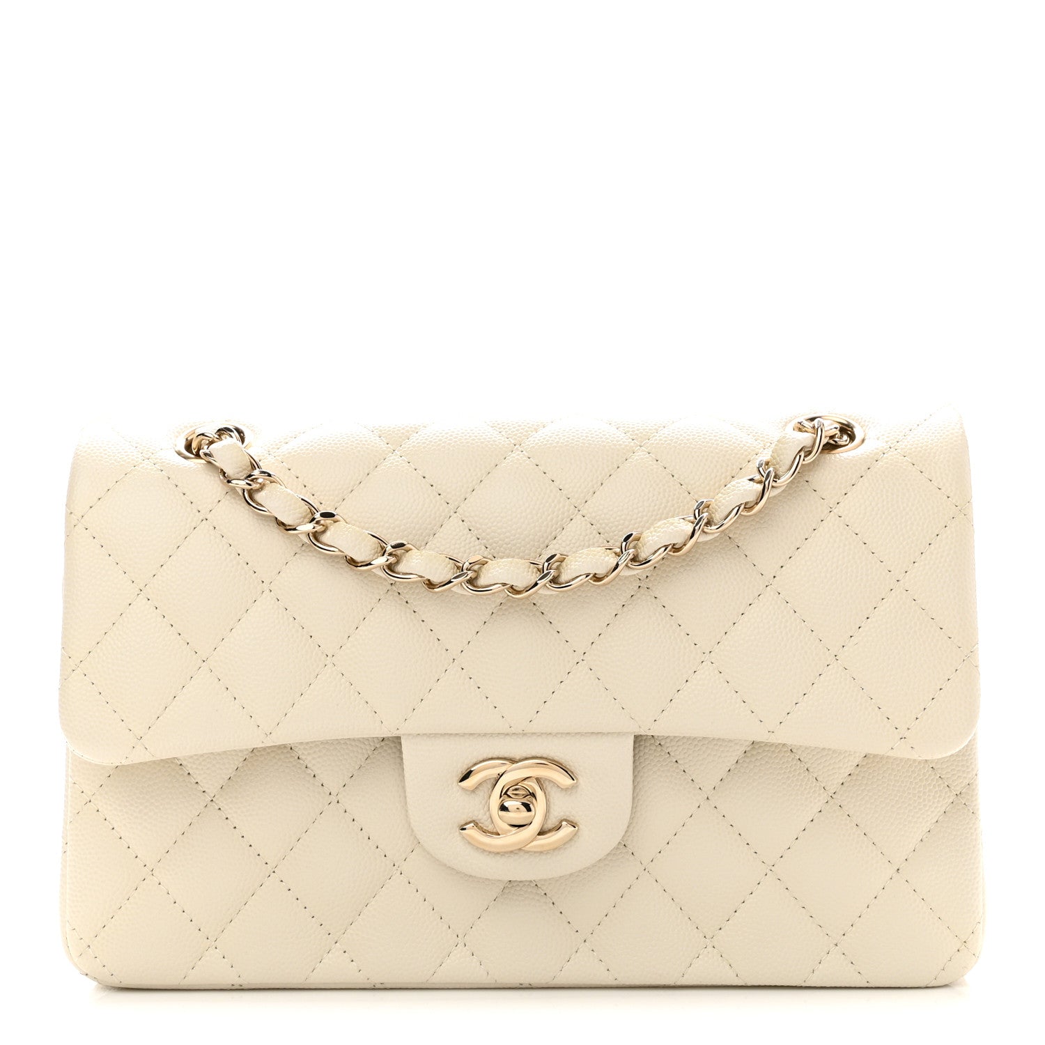 Chanel Caviar Quilted Small Double Flap White 1 of 11