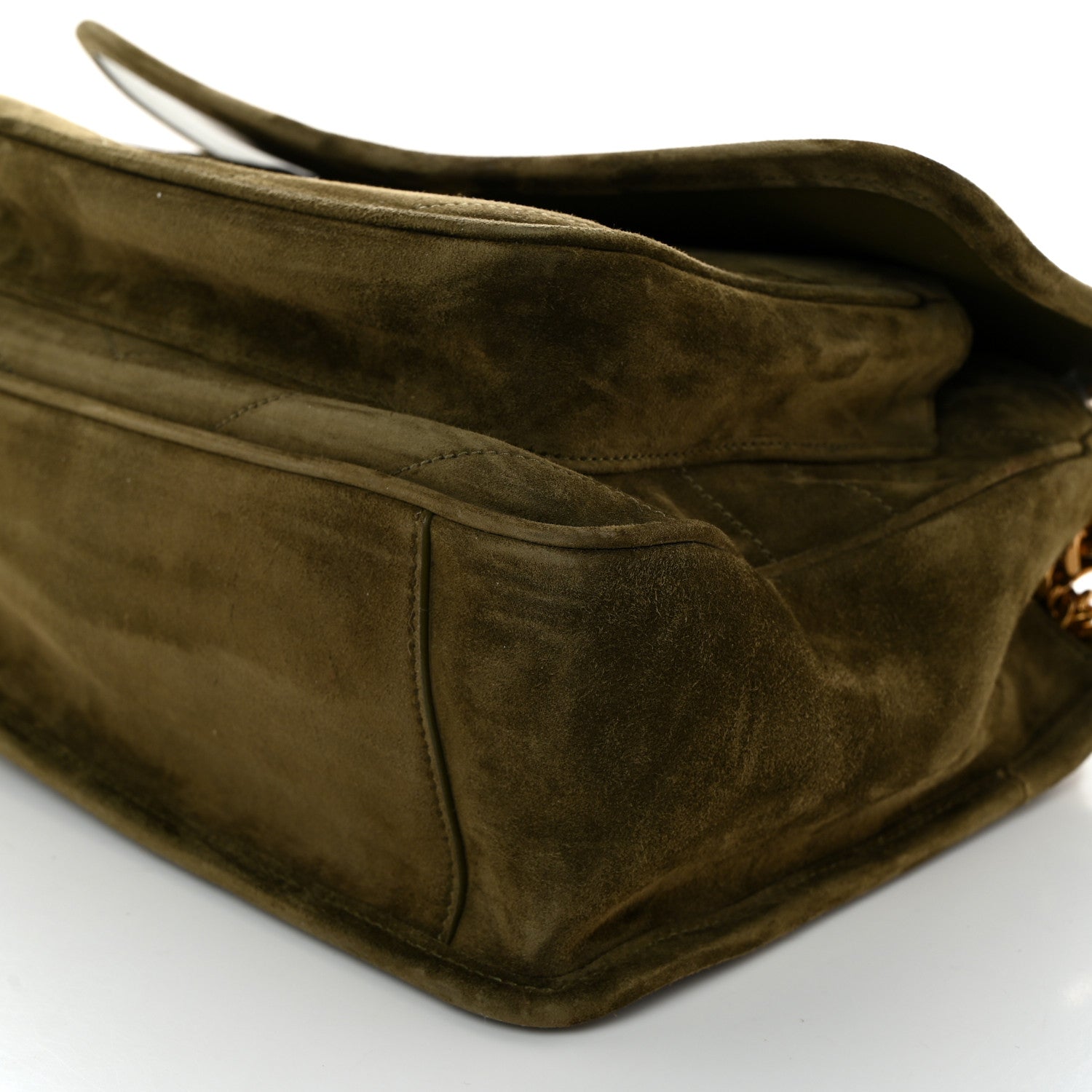 Saint Laurent Suede Monogram Medium Niki Chain Satchel Loden Green 10 of 10