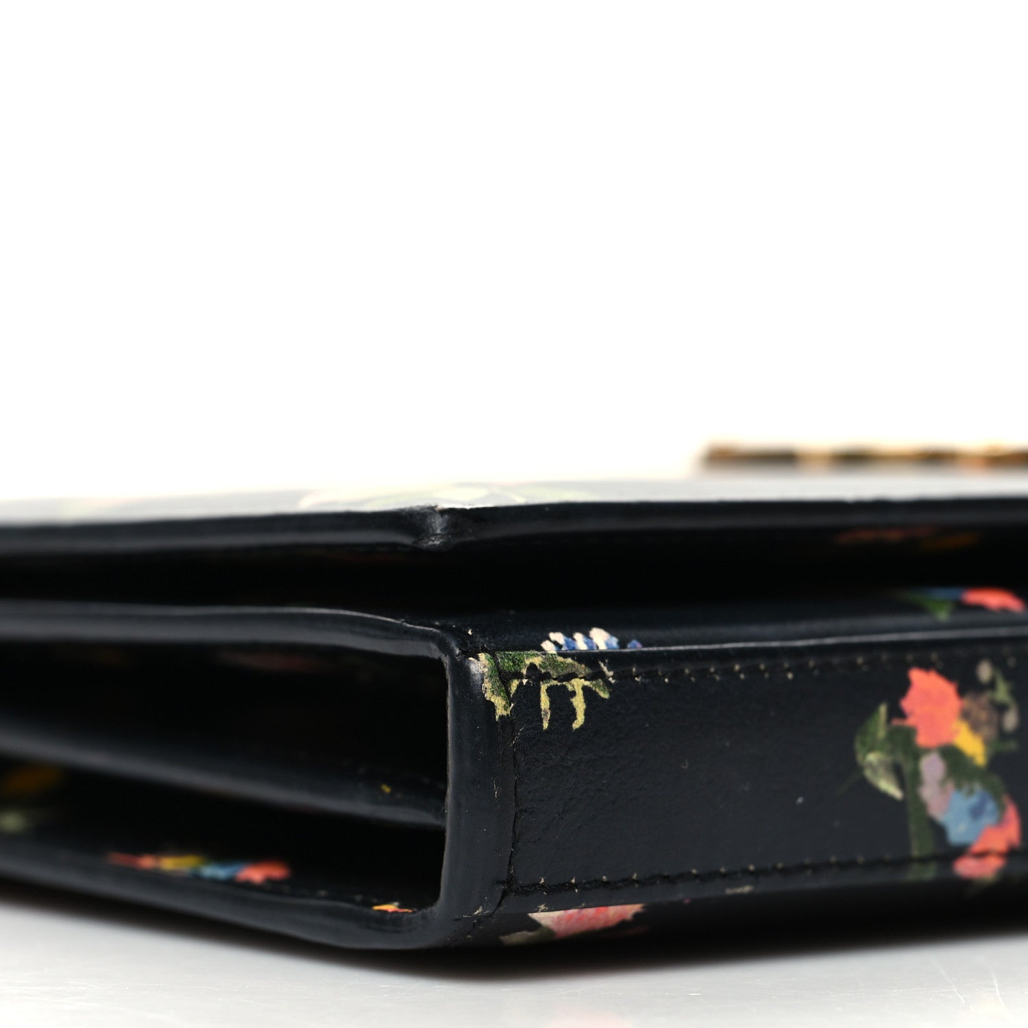 Saint Laurent Calfskin Prairie Flower Printed Small Monogram Clutch Black Multicolor 9 of 12
