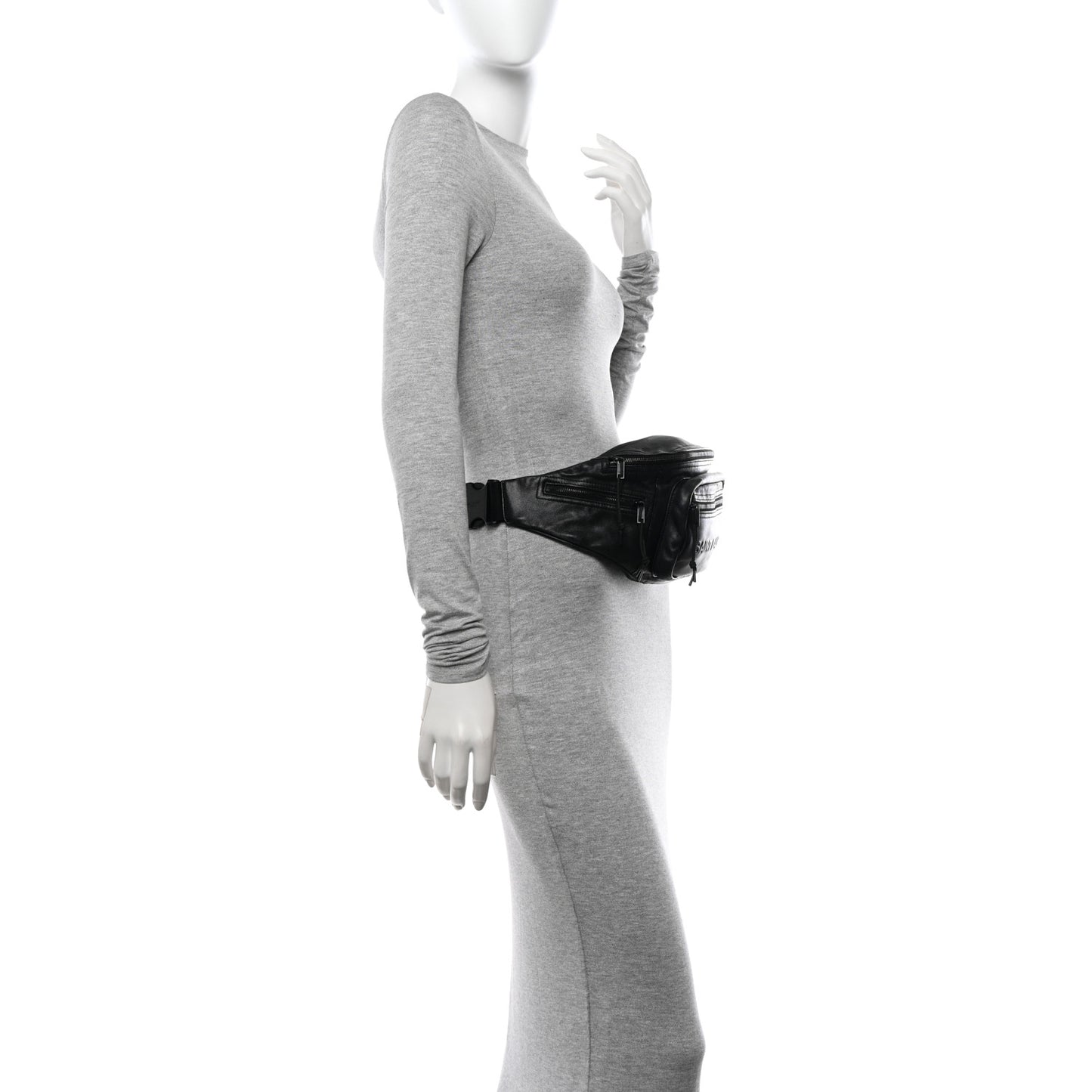 Lambskin Logo Ripstop Body Belt Bag Black
