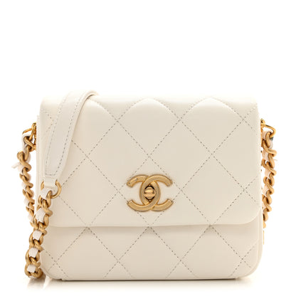Chanel Lambskin Quilted Mini Side Note Flap White 1 of 10