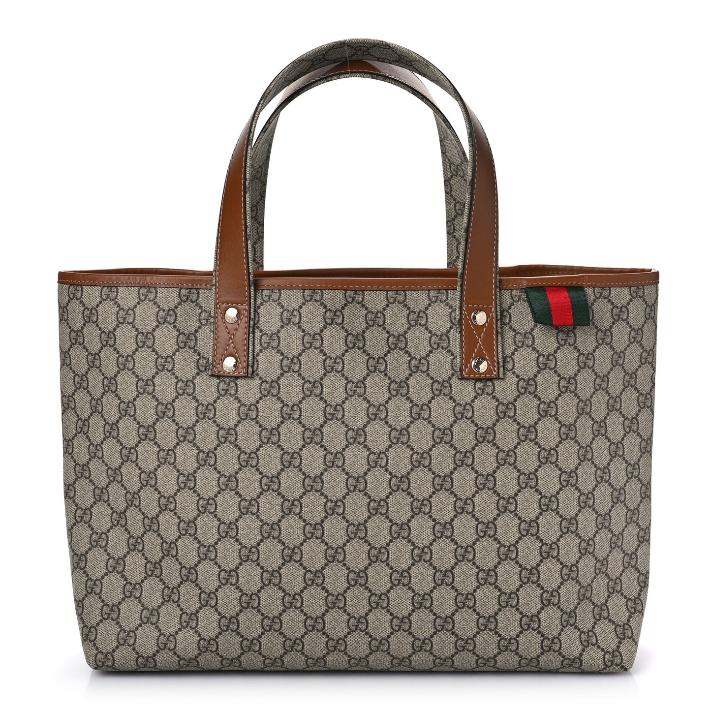GG Plus Monogram Medium Signature Web Loop Tote Brown