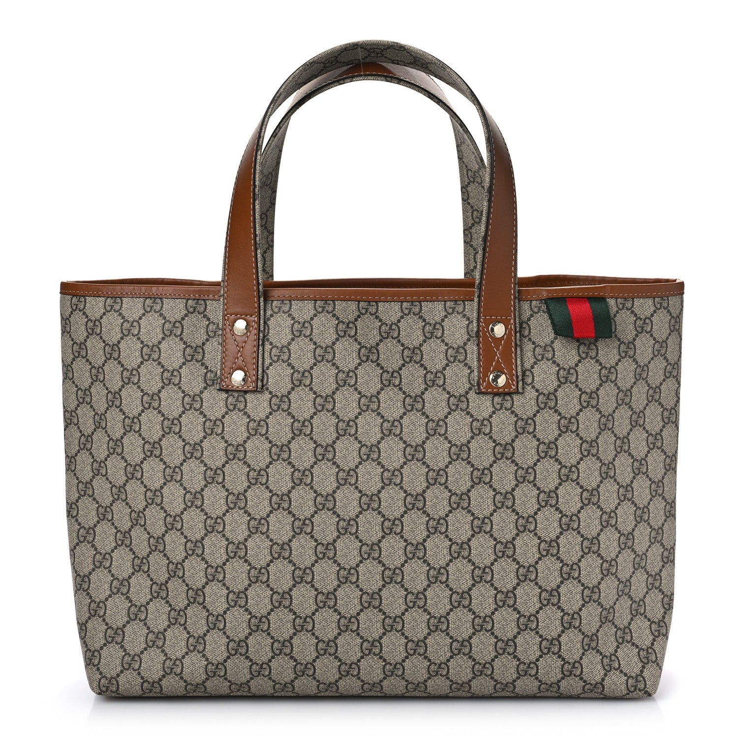 Gucci GG Plus Monogram Medium Signature Web Loop Tote Brown 1 of 9