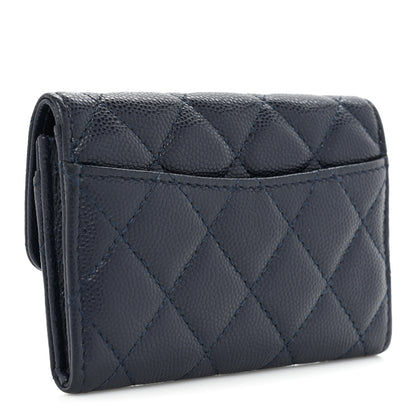 Chanel Caviar Quilted Flap Card Holder Wallet Navy 3 of 10