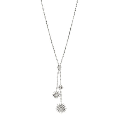 David Yurman Sterling Silver Diamond Starburst Y Necklace 1 of 5