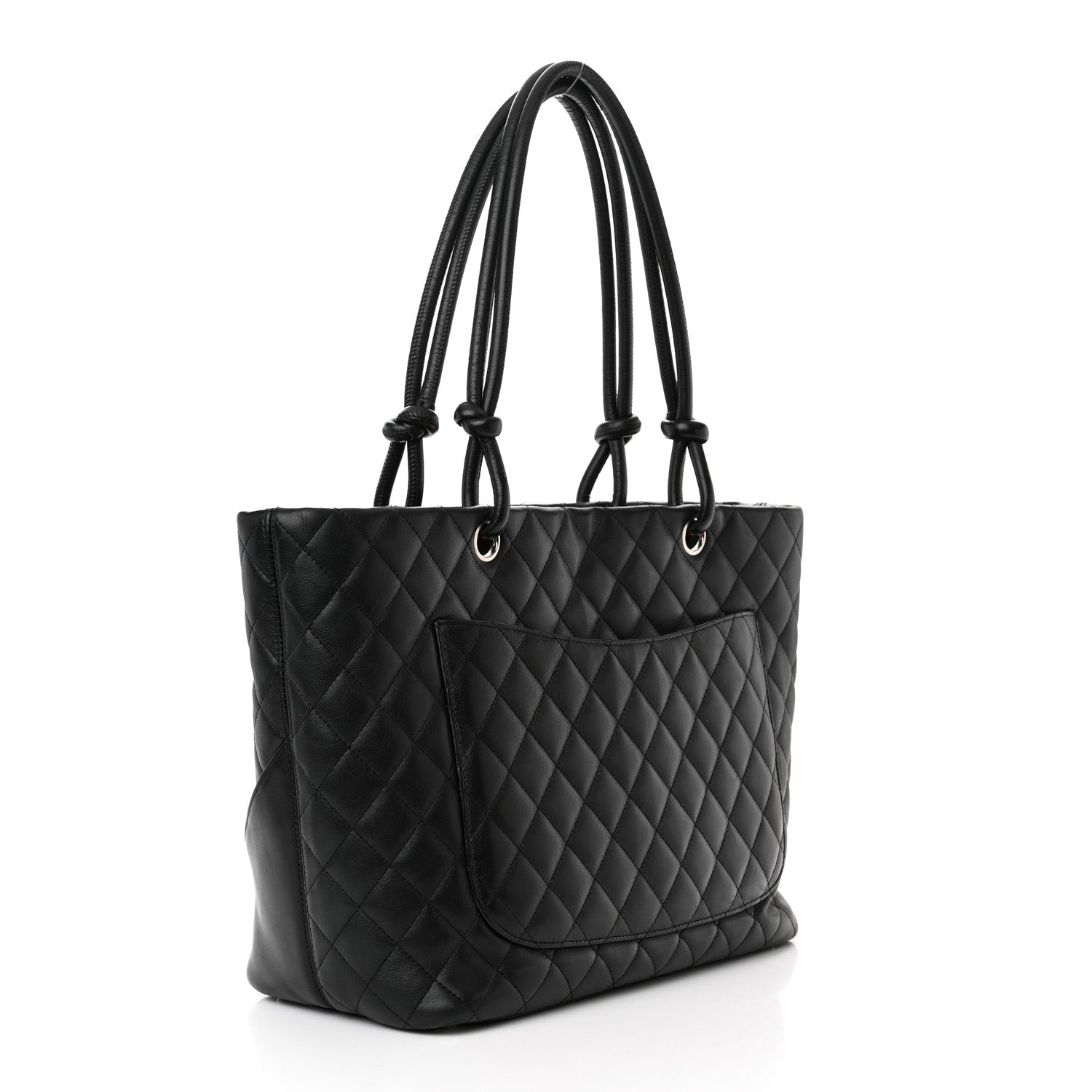 Chanel Calfskin Quilted Large Cambon Tote Black White 3 of 14