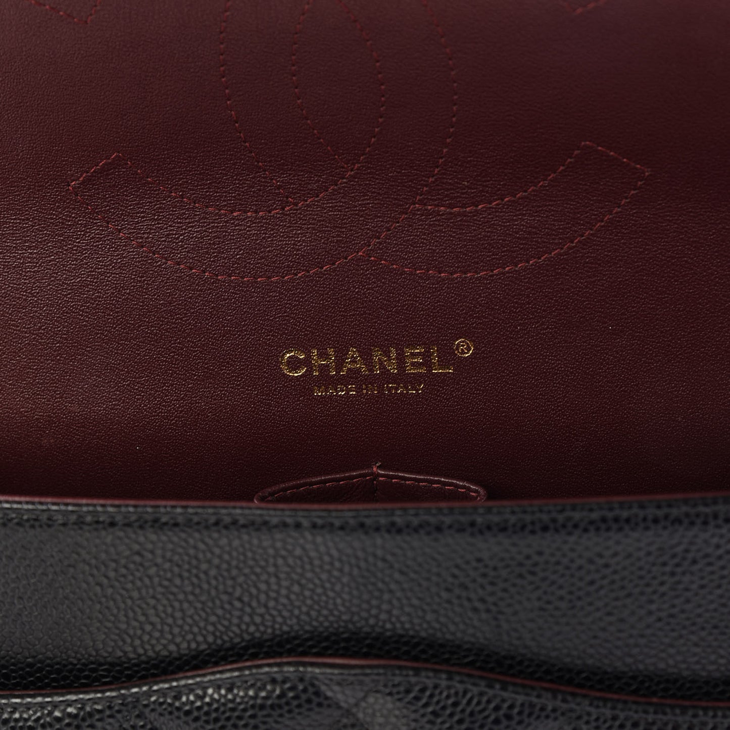 Caviar Quilted Jumbo Double Flap Black