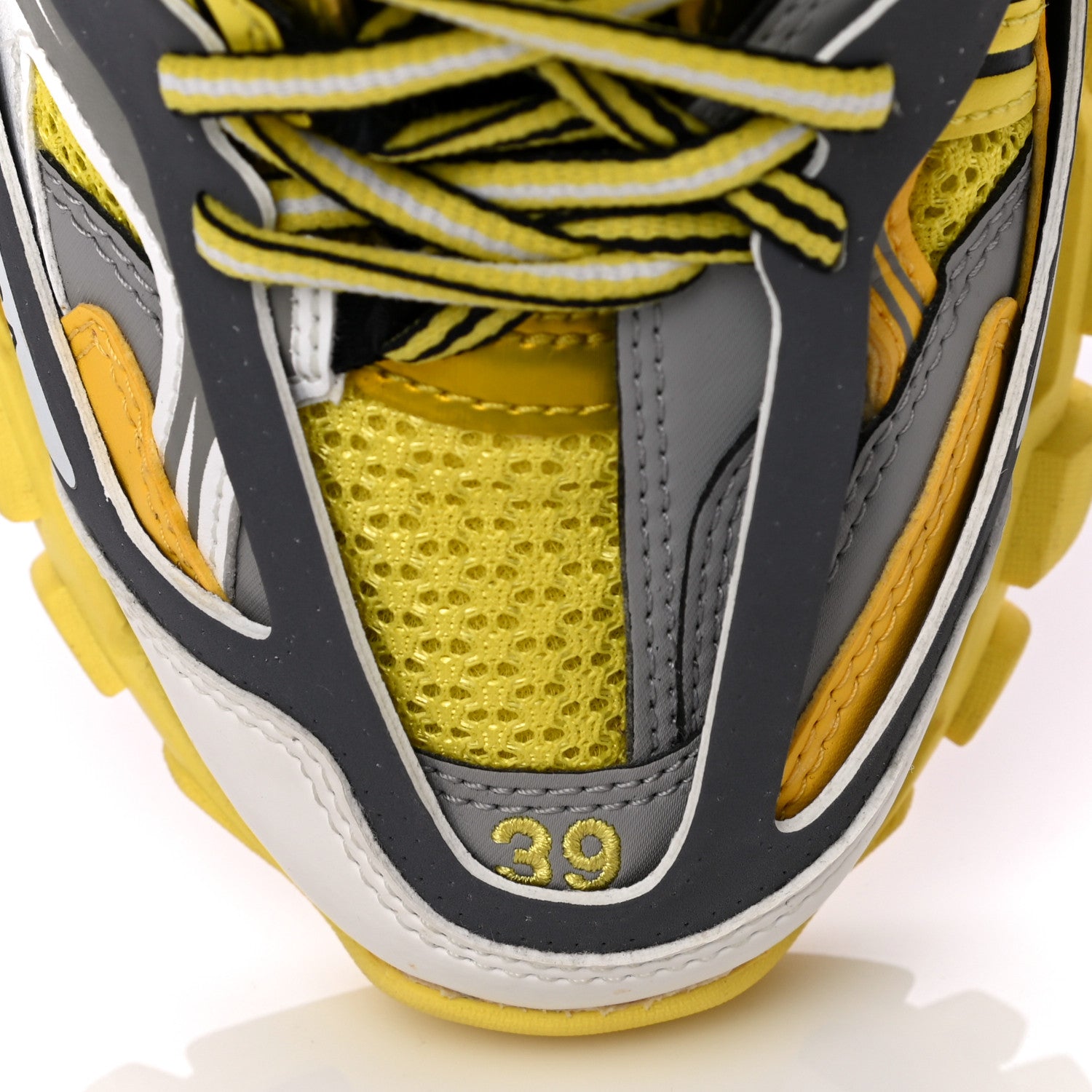 Balenciaga Mesh Nylon Womens Track Sneakers 39 Jaune Black White 17 of 19