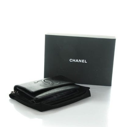 Chanel Caviar Timeless CC Wallet On Chain WOC Black 4 of 8