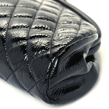 Chanel Distressed Patent Quilted Timeless Clutch Black 9 of 9