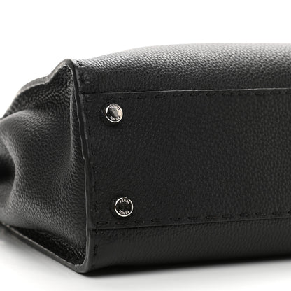 Fendi Cuoio Romano Selleria Bi-Color Medium Peekaboo Iconic Satchel Black Mou 5 of 9
