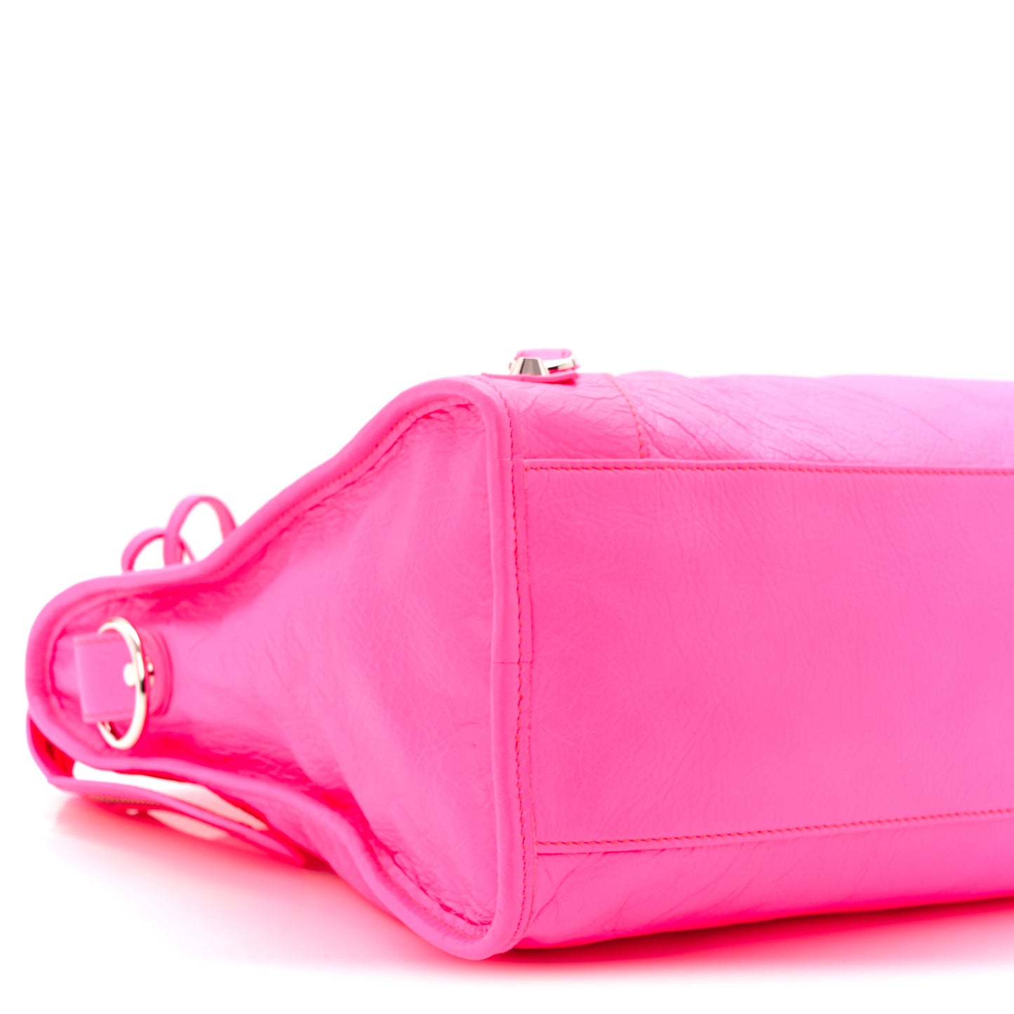 Agneau Classic Silver Hardware City Rose Fluo