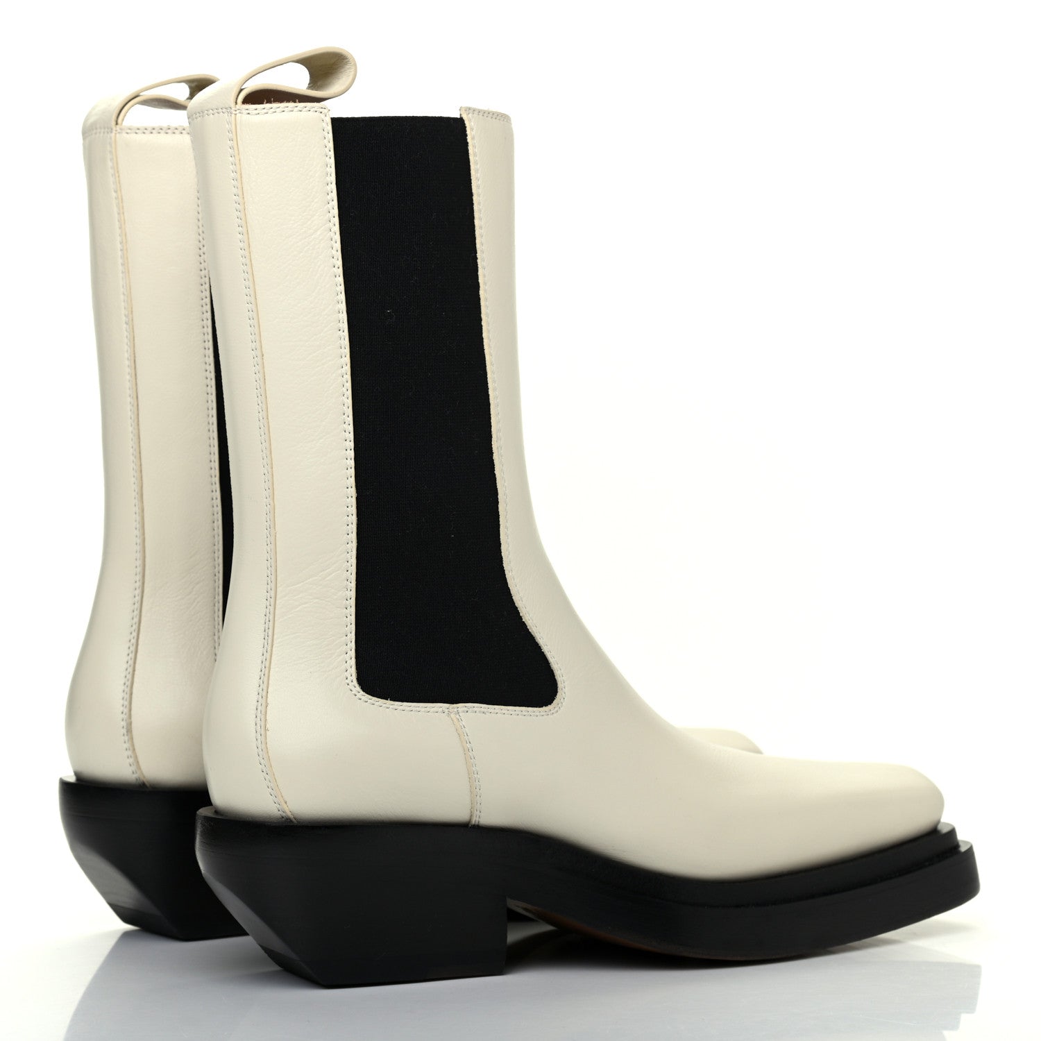 Bottega Veneta Calfskin Lean Mid-Calf Boots 37.5 Wax 4 of 11