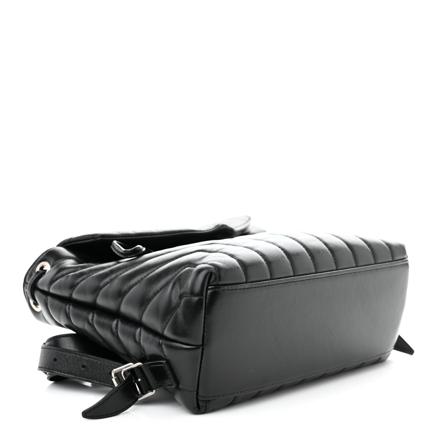 Saint Laurent Calfskin Y Quilted Monogram Small Loulou Backpack Black 4 of 10
