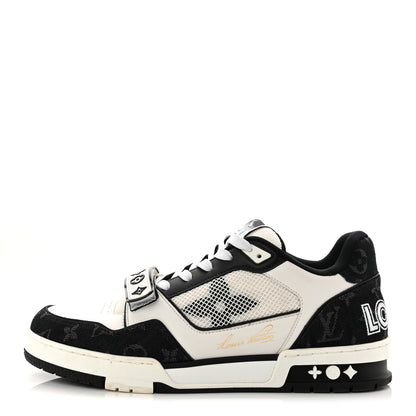 Louis Vuitton Denim Mens LV Calfskin Mesh Skate Sneaker 8 Black 1 of 9