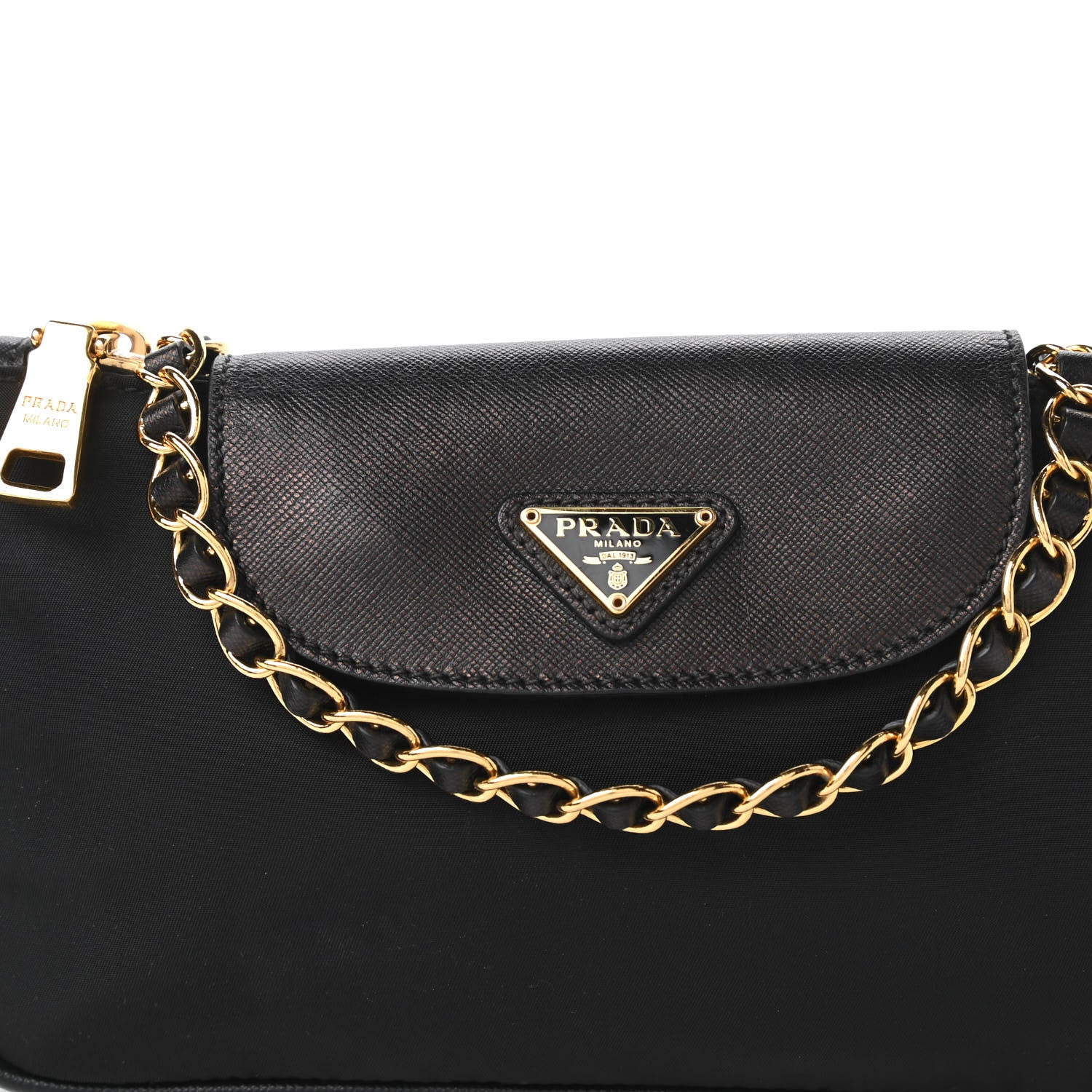 Prada Tessuto Nylon Saffiano Crossbody Bag Black 10 of 10