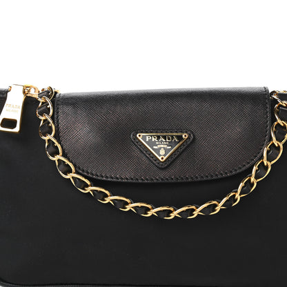 Prada Tessuto Nylon Saffiano Crossbody Bag Black 10 of 10
