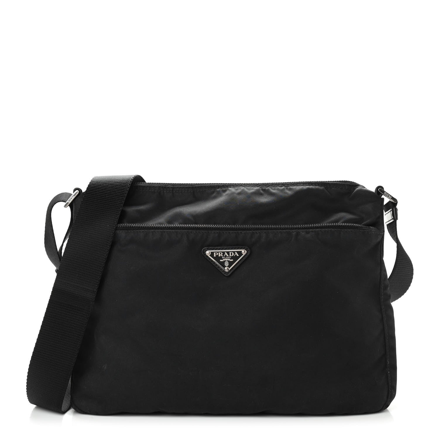 Prada Tessuto Nylon Messenger Bag Black 1 of 12