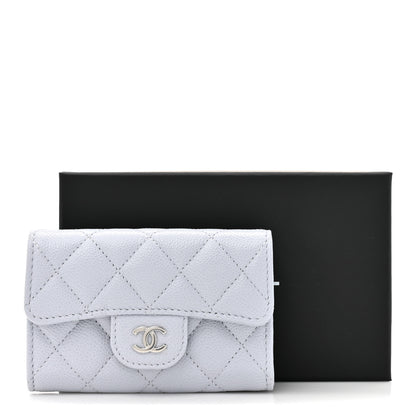 Chanel Caviar Quilted Flap Card Holder Wallet Light Grey 9 of 9