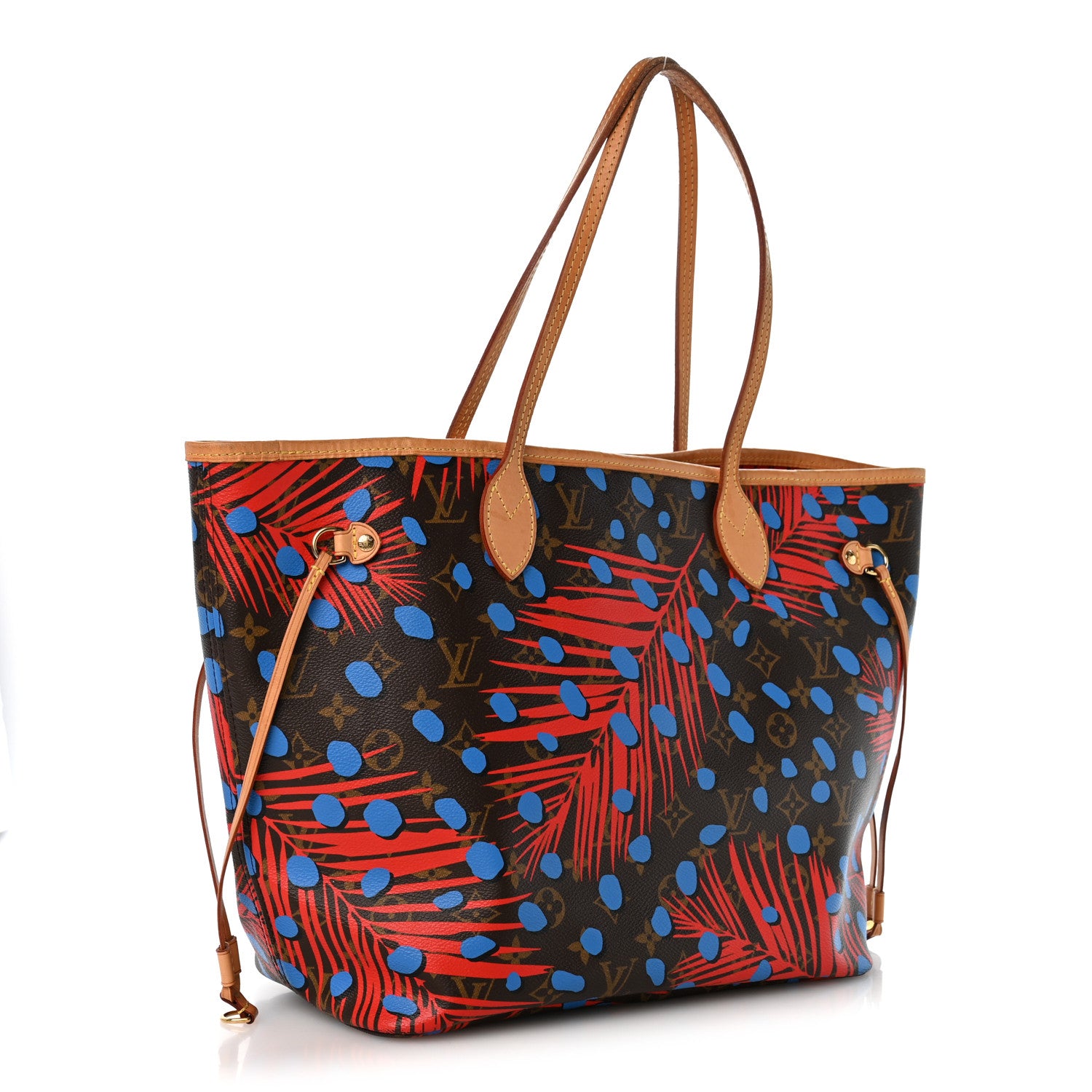 Louis Vuitton Monogram Jungle Dots Neo Neverfull MM Coquelicot Denim 3 of 13