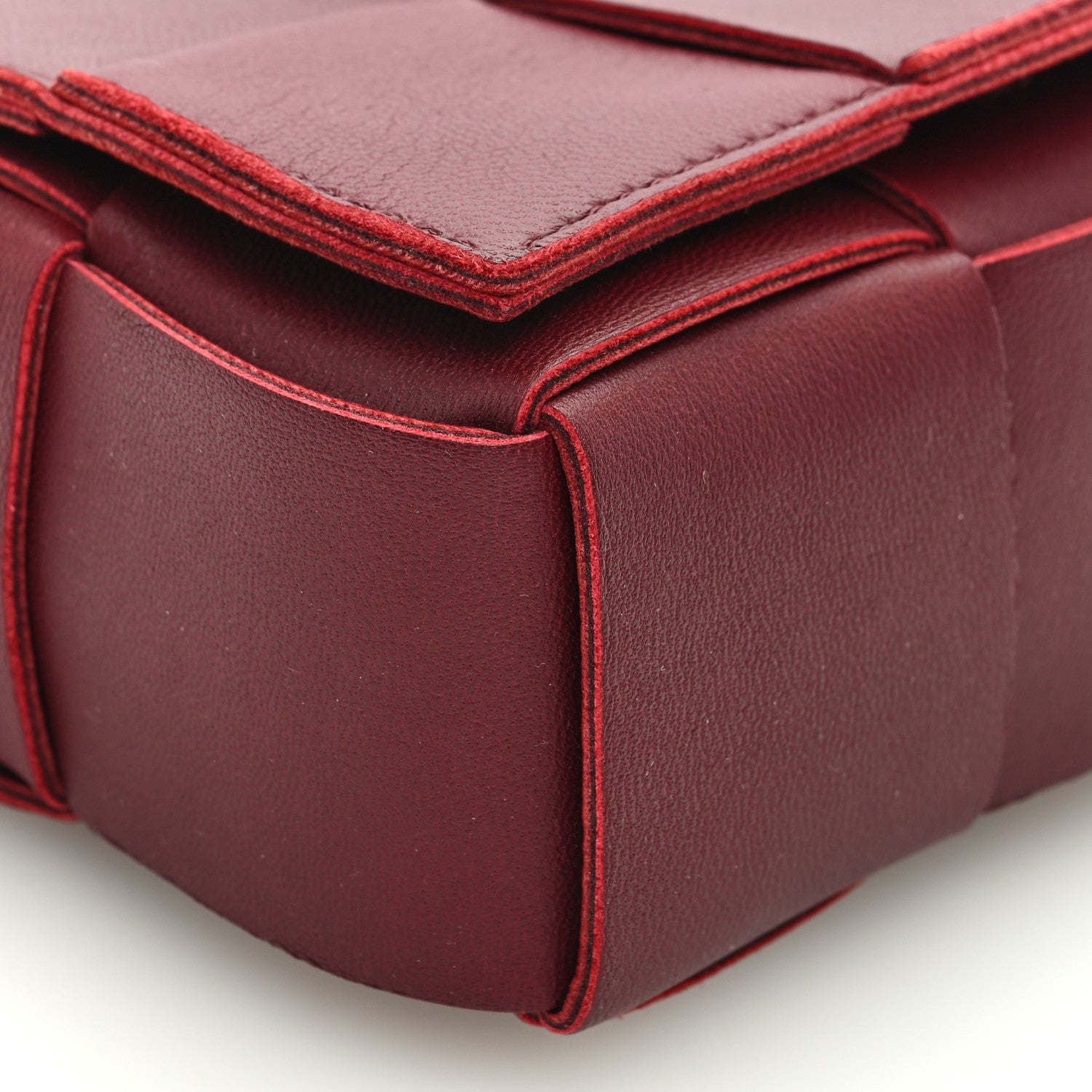 Bottega Veneta Lambskin Maxi Intrecciato Extra Mini Cassette Crossbody Bag Barolo 8 of 9